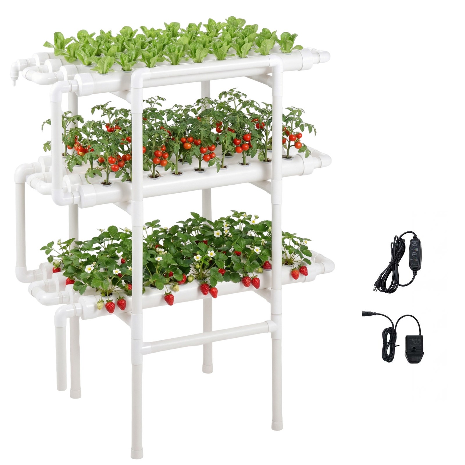Uimoso Hydroponic Grow System 3 Layer 108 Planting Sites Hydroponic Growing Kit