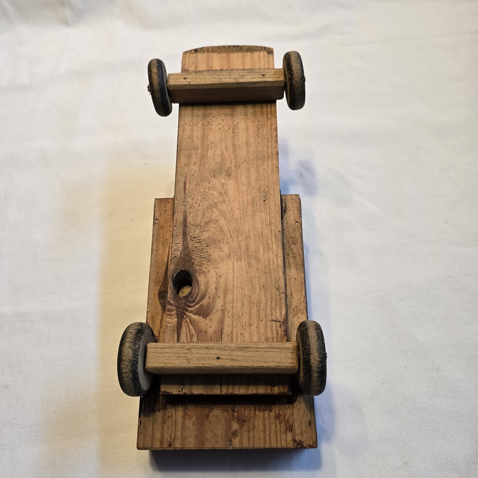 Vintage Wooden Toy Truck Folk Art Primitive Farm Dump Truck w Cargo Crates 12"