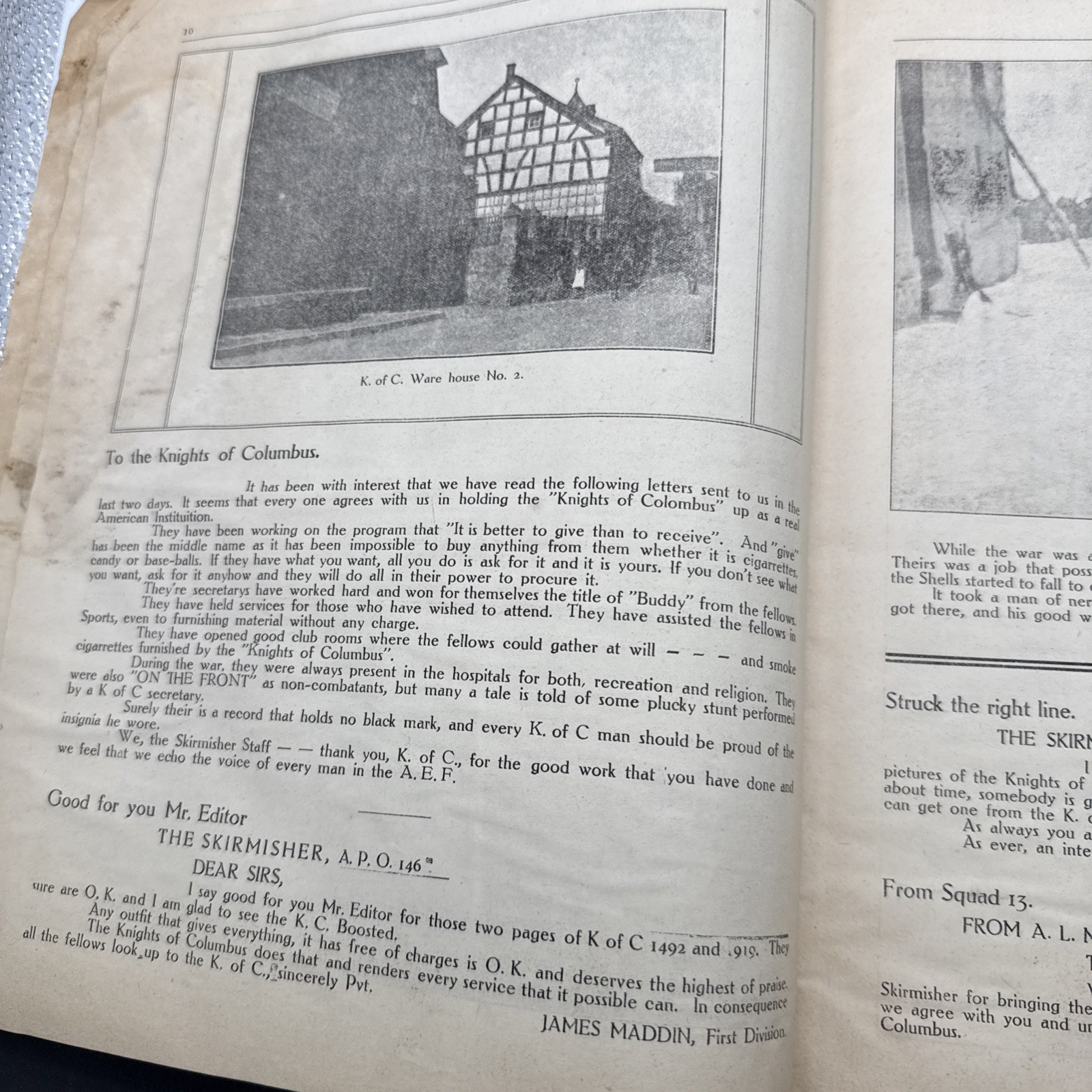1919 THE SKIRMISHER Kinghts of Columbus Edition WWI 4th Infantry Division