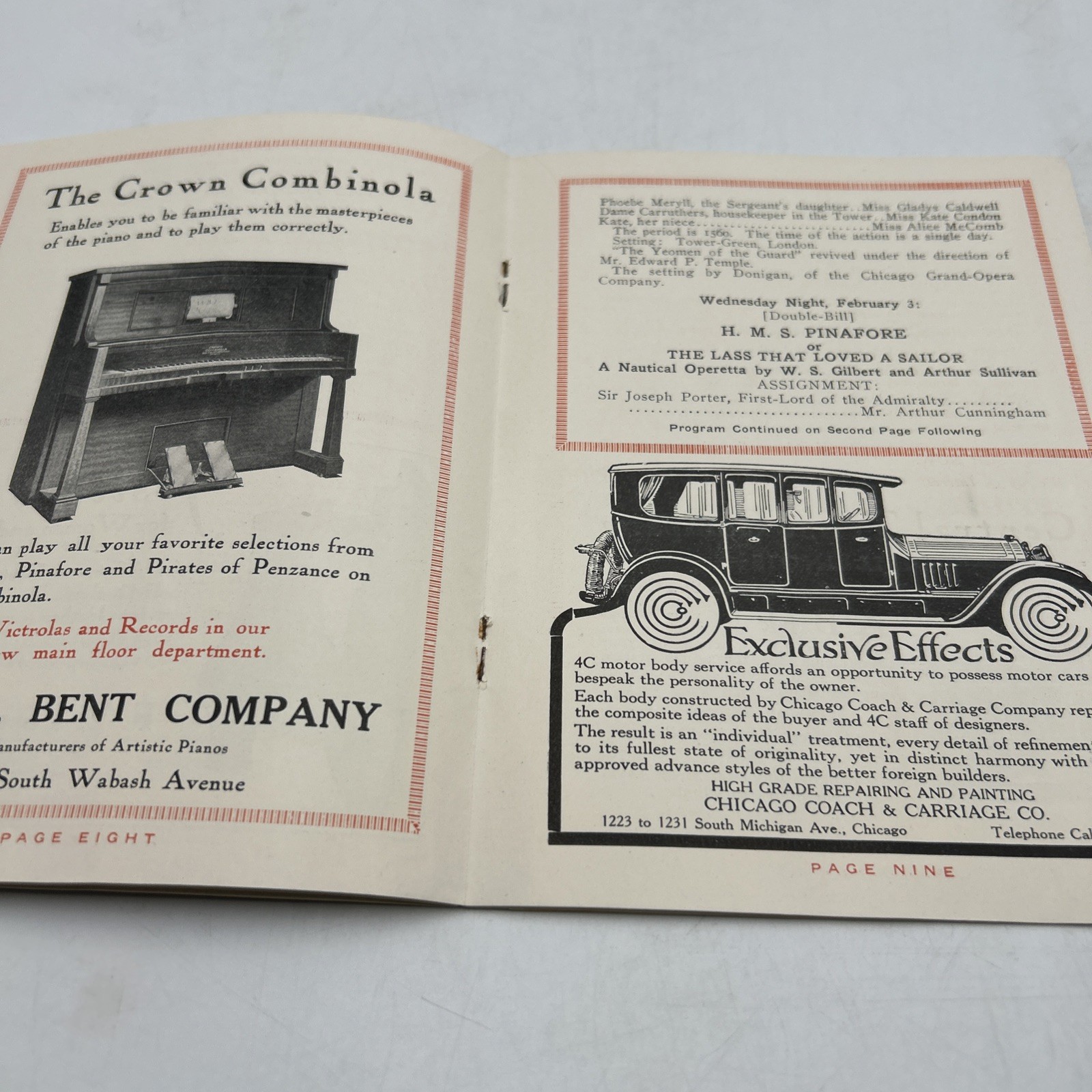 Vintage 1915 Auditorium Theatre Chicago Grand Opera