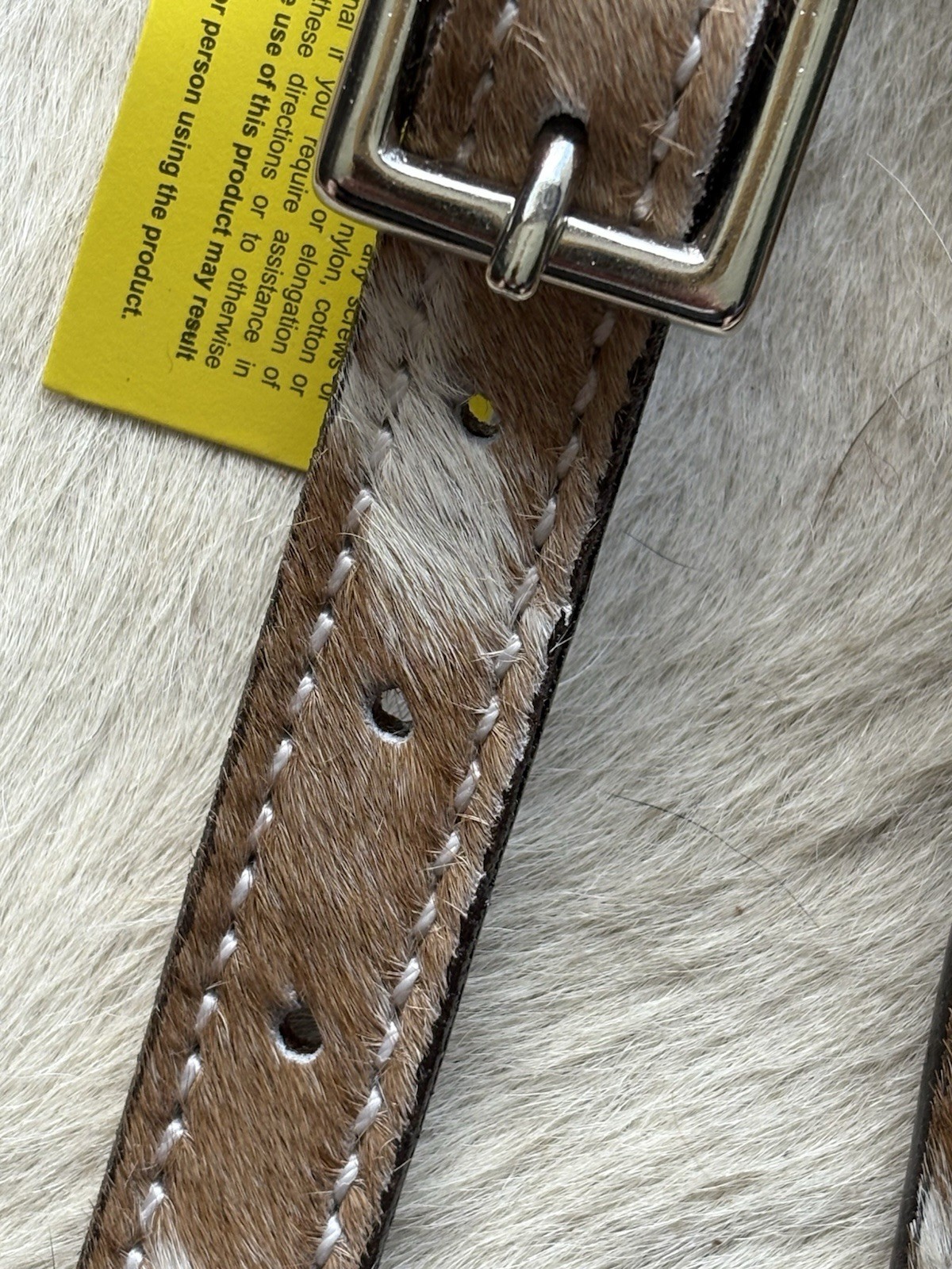 Adult Size Pair Of Genuine Hair On Cowhide Leather Western Spur Straps