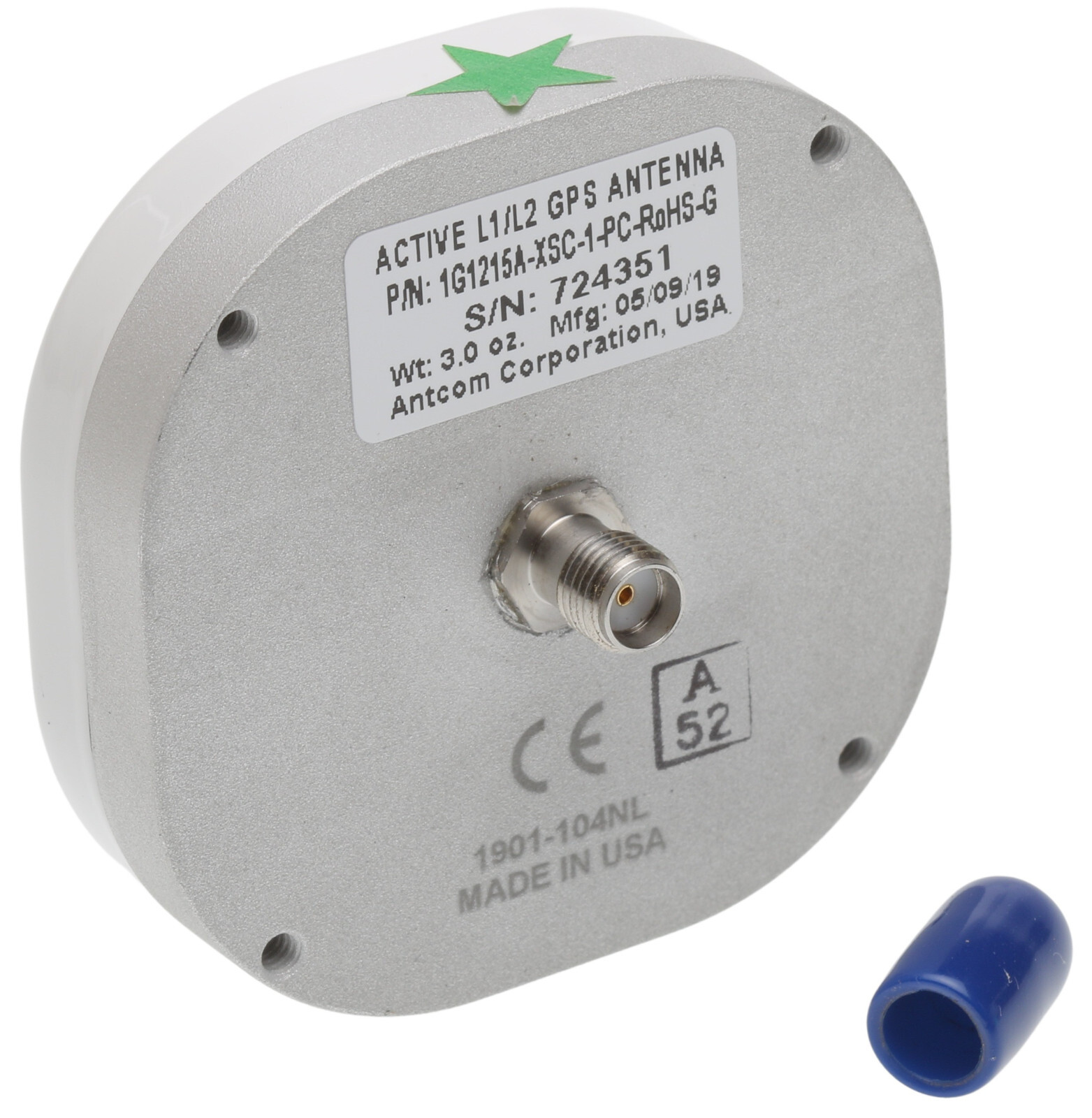 2 Inch GPS Antenna L1/L2 33dB Gain 3.3V 5V 12V or 24V Power SMA Connector - NEW