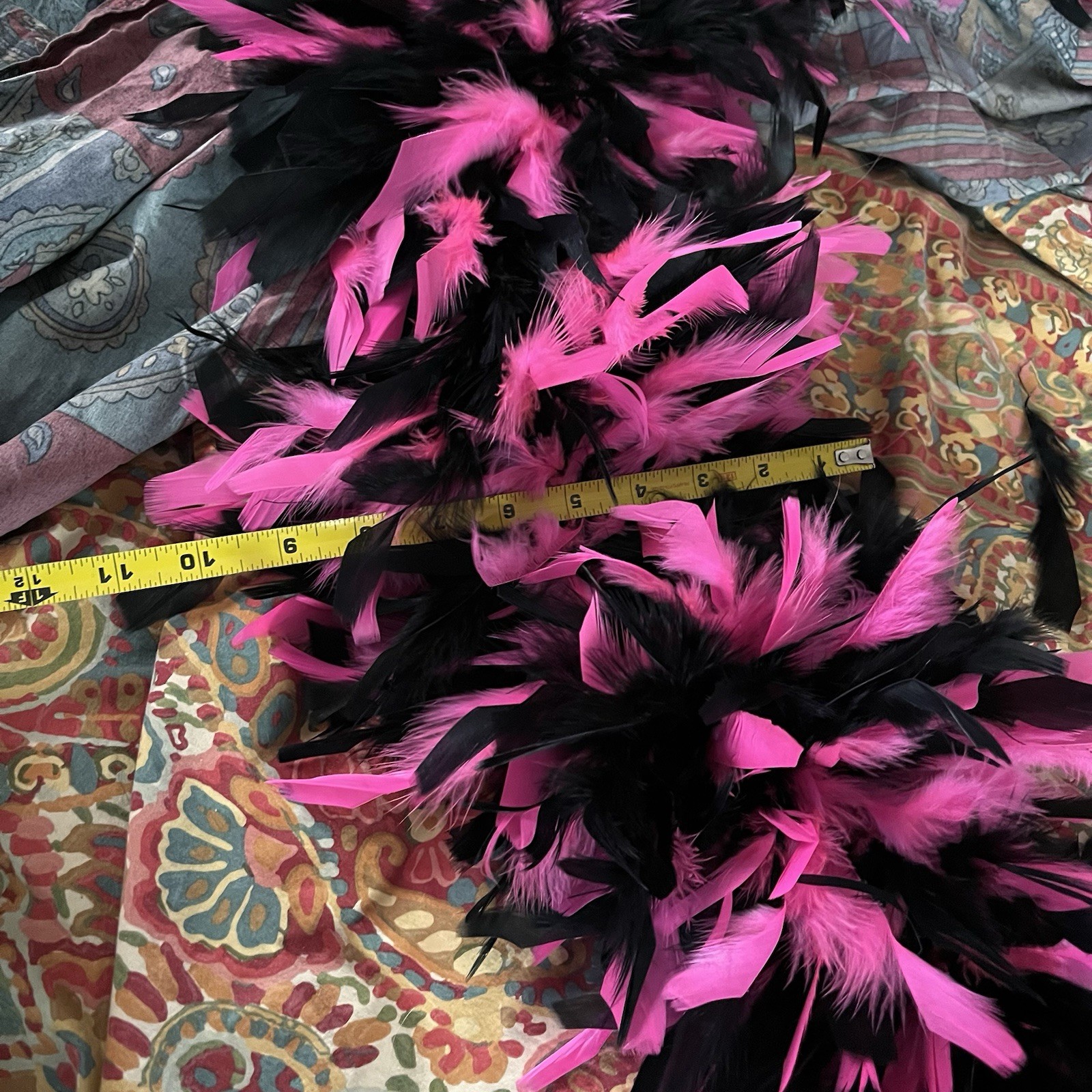 180 Gram Chandelle Feather Boa Hot Pink Black Costume 80” Big Fluffy Large New