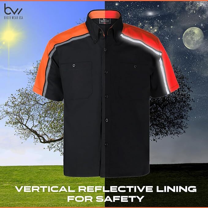 Men's Mechanical Industrial Work Shirt with Reflective Lining