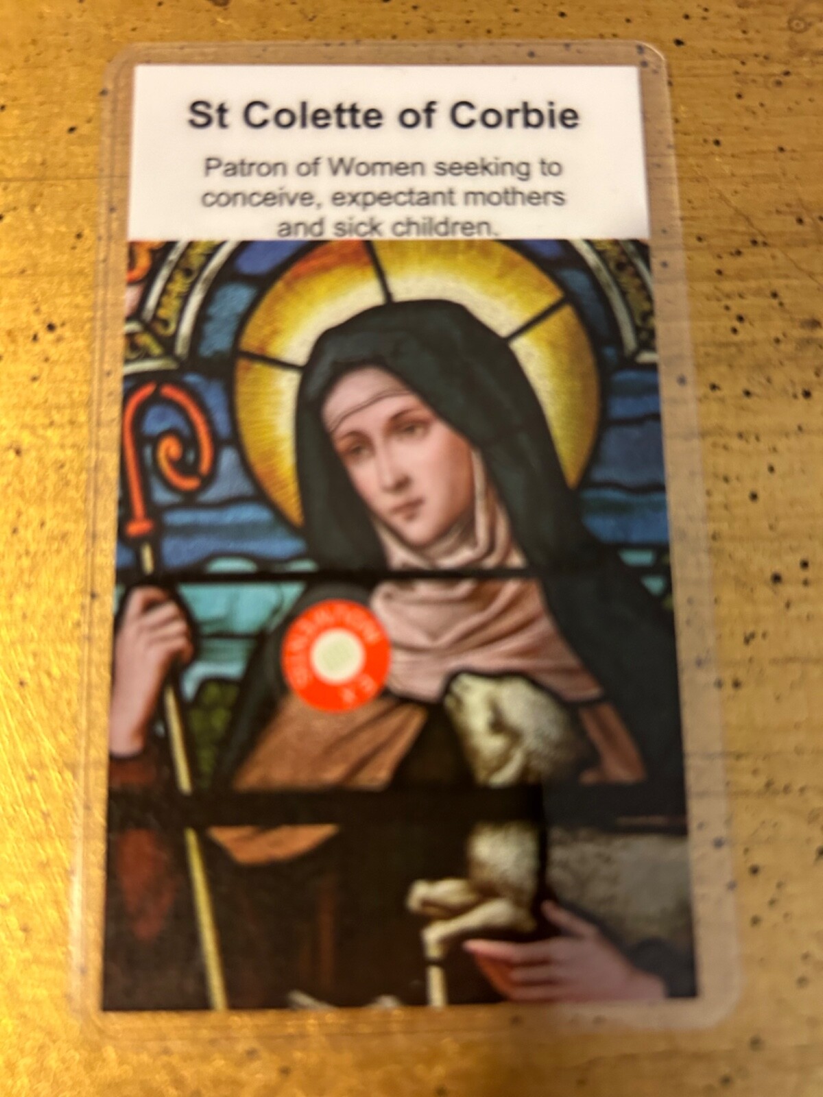St. Colette of Corbie 3rd Class Relic Card
