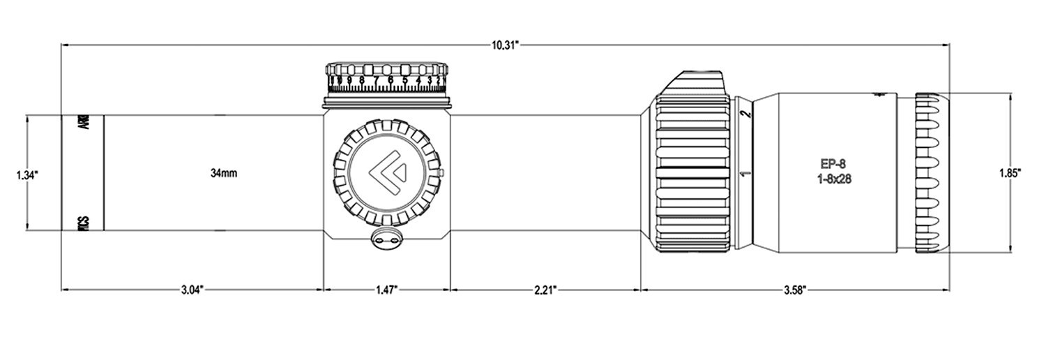 Arken Optics EP8 1-8X28 LPVO FFP MOA 34mm Tube Japanese Glass Tracking Guarantee