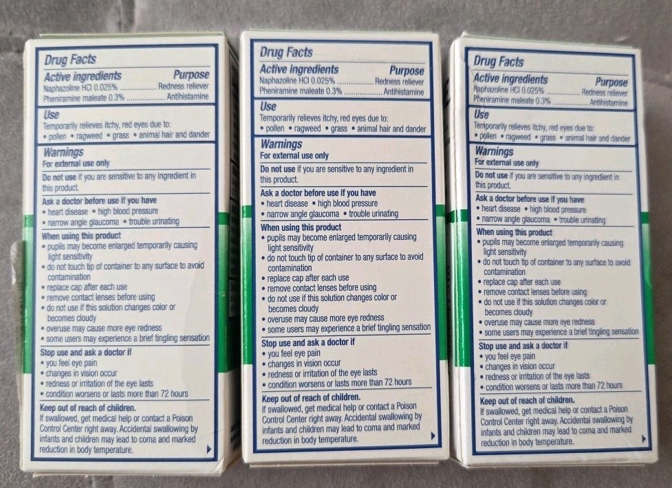 (3) Visine Allergy Eye Relief Multi-Action Antihistamine Redness Reliever Drops