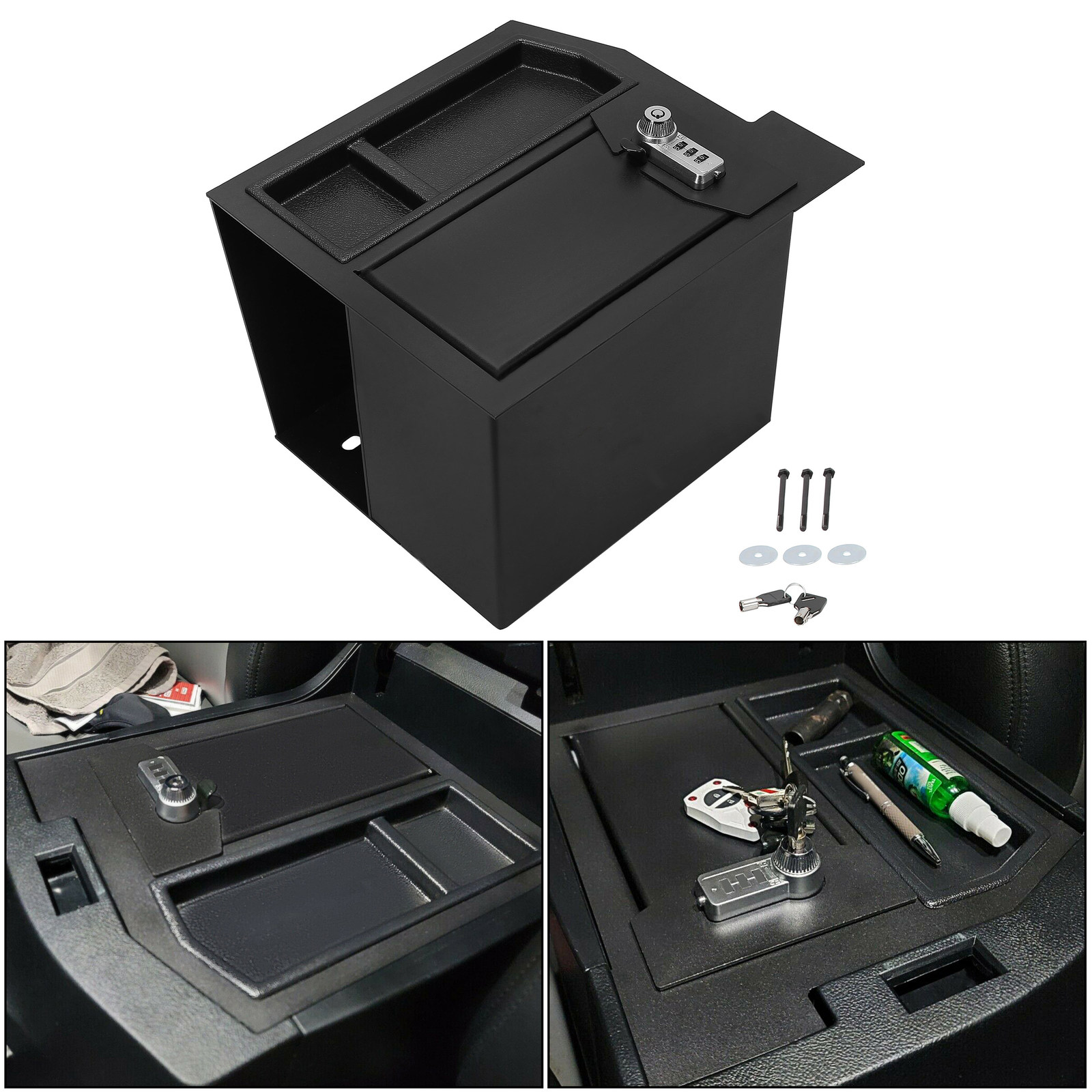 Center Console Safe Box Locking Safe For Toyota Tundra 2007-2013 Sequoia 08-13