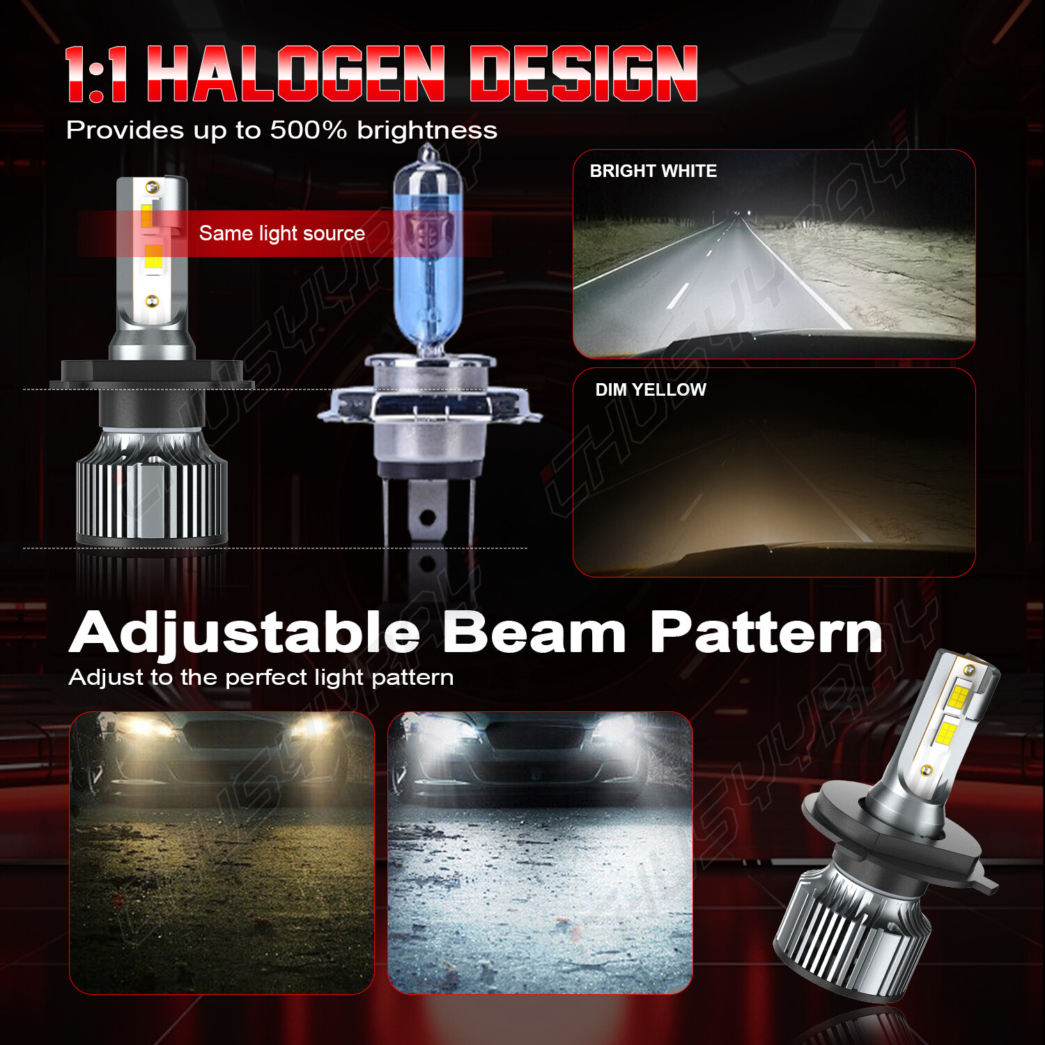 9003/H4 Headlight LED Bulbs super bright 6000k For Ski Doo REV XP XS XR 2003-18