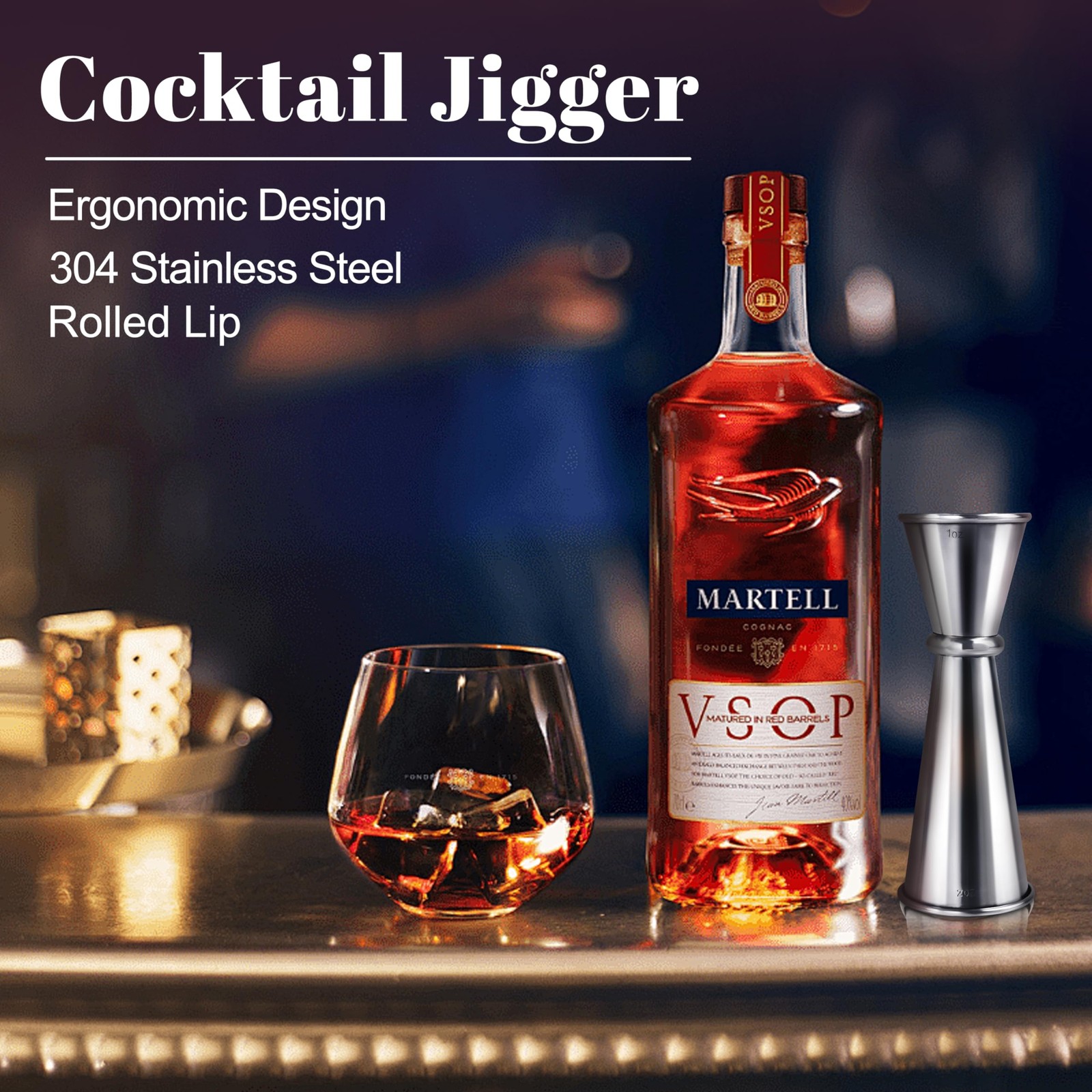 Bartending Jigger set 2 Pcs Stainless Steel Liquid Measure tool