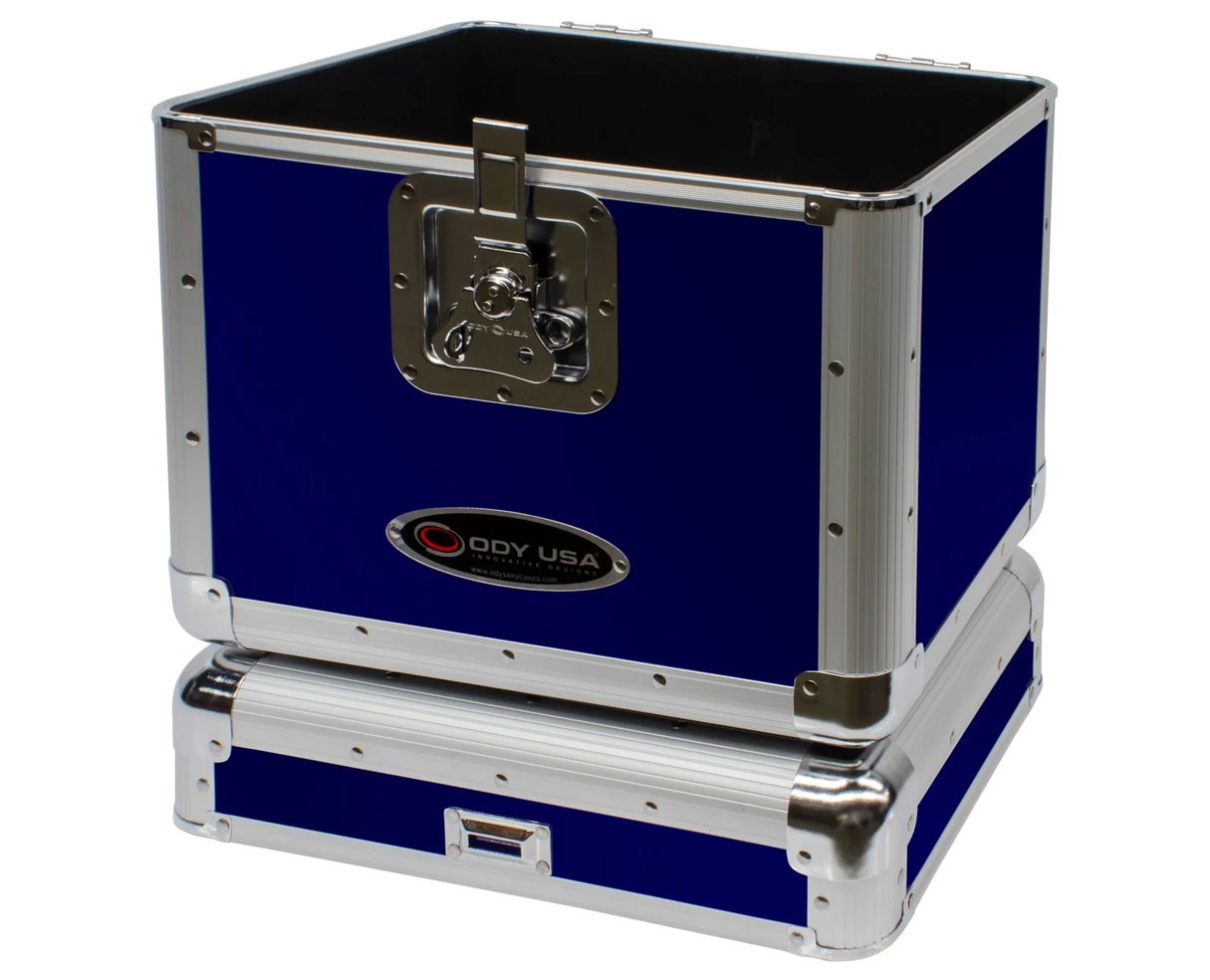 Odyssey KLP2BLU KROM Stackable Record Case for 70 12" Vinyl Records & LPs (Blue)