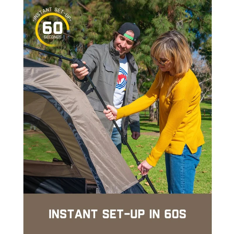 Fanttik Camping Tent 4 Person Instant Cabin Tent Setup in 60 Seconds with Rainfl