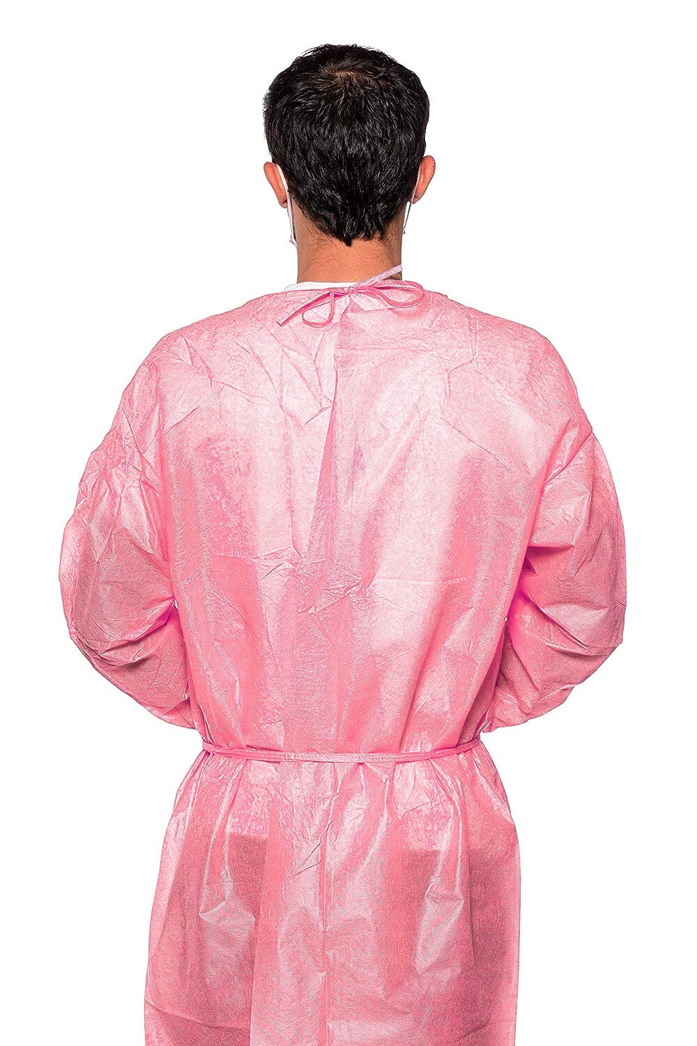50 Pink 30g Disposable Isolation Gowns for Medical Lab Hospital, Knitt Cuff