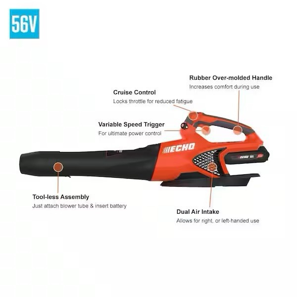 Echo Eforce 56V Trimmer Blower Combo Kit Battery And Charger Included
