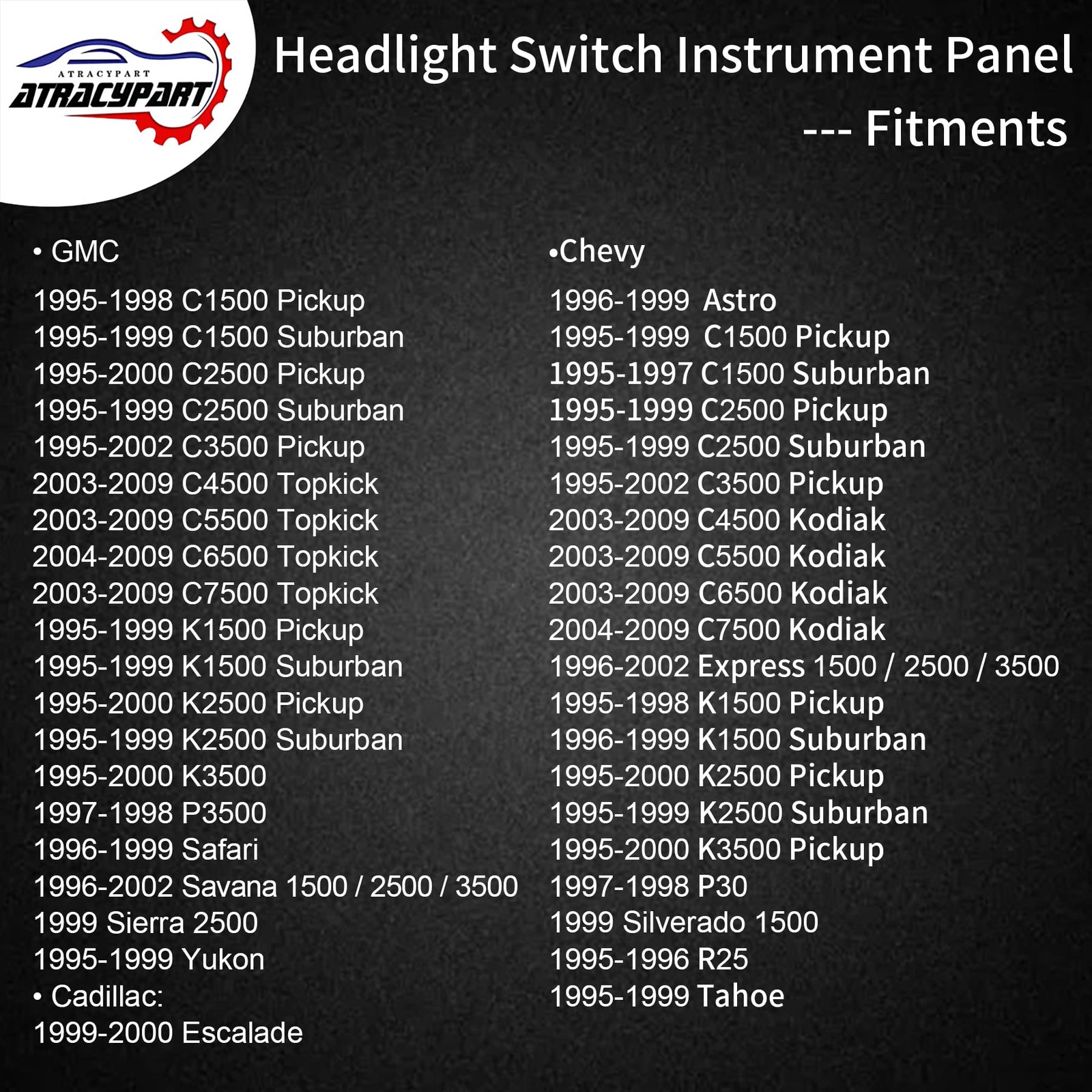 Headlight Switch Dimmer Control Fits Chevy GMC 1995-2009 Replacement