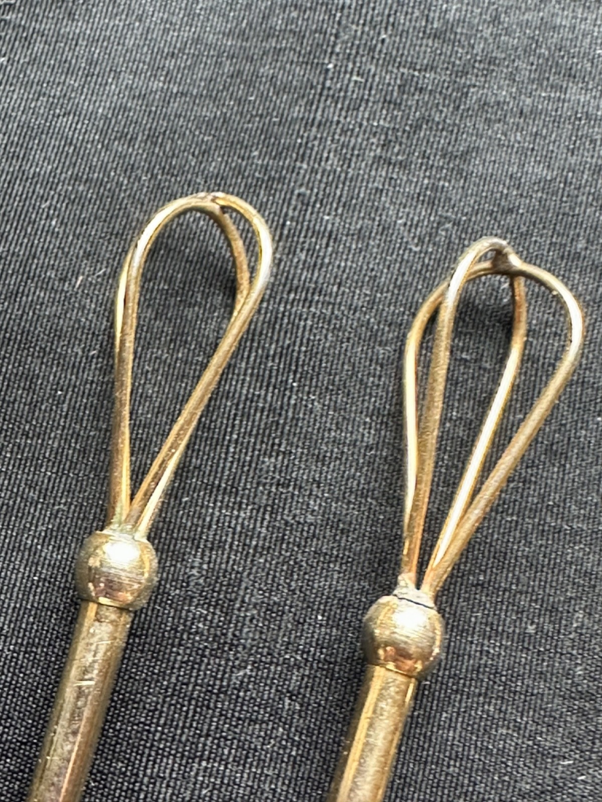 Vintage Miniature Metal Champagne Whisks, Plated Japan (Set of 5)