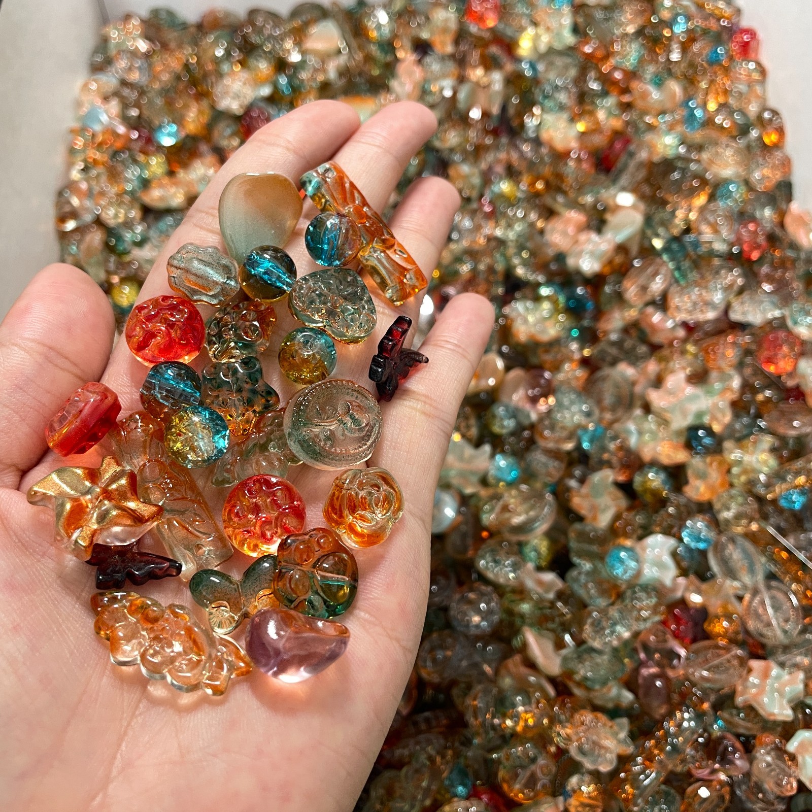 100g Handmade Glass Beads for Jewelry Making - 200 Mixed Styles Assortment