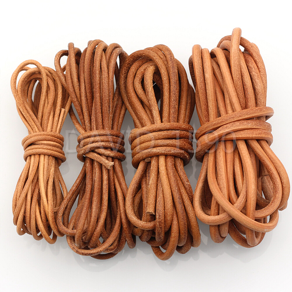 DIY Round Cow Real Leather Cord Lace Rope Weave String for Necklace Bracelet Bag