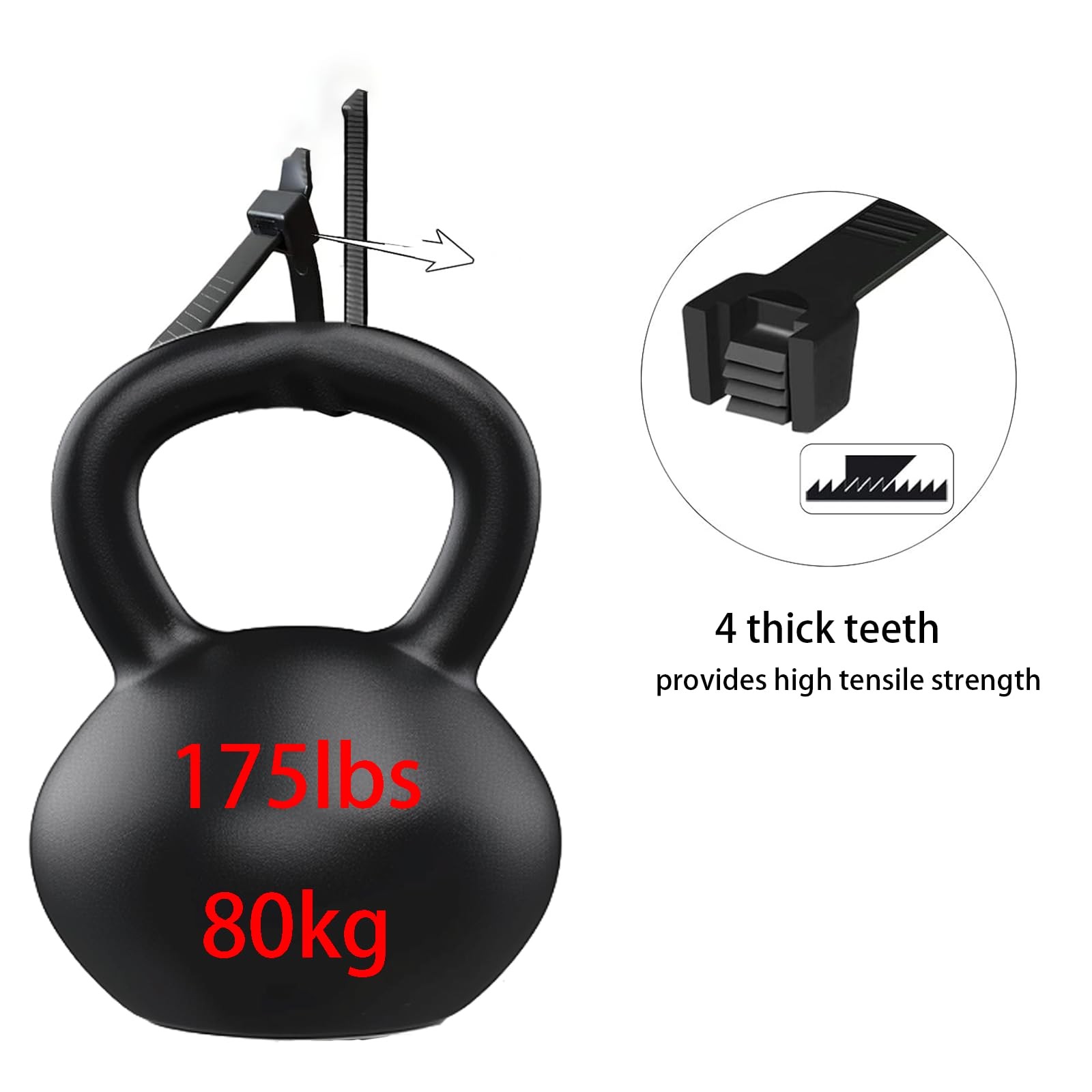 EzySup 48 Inch Extra Long Zip Ties 48 Inch,175 Pounds Tensile Strength, Black