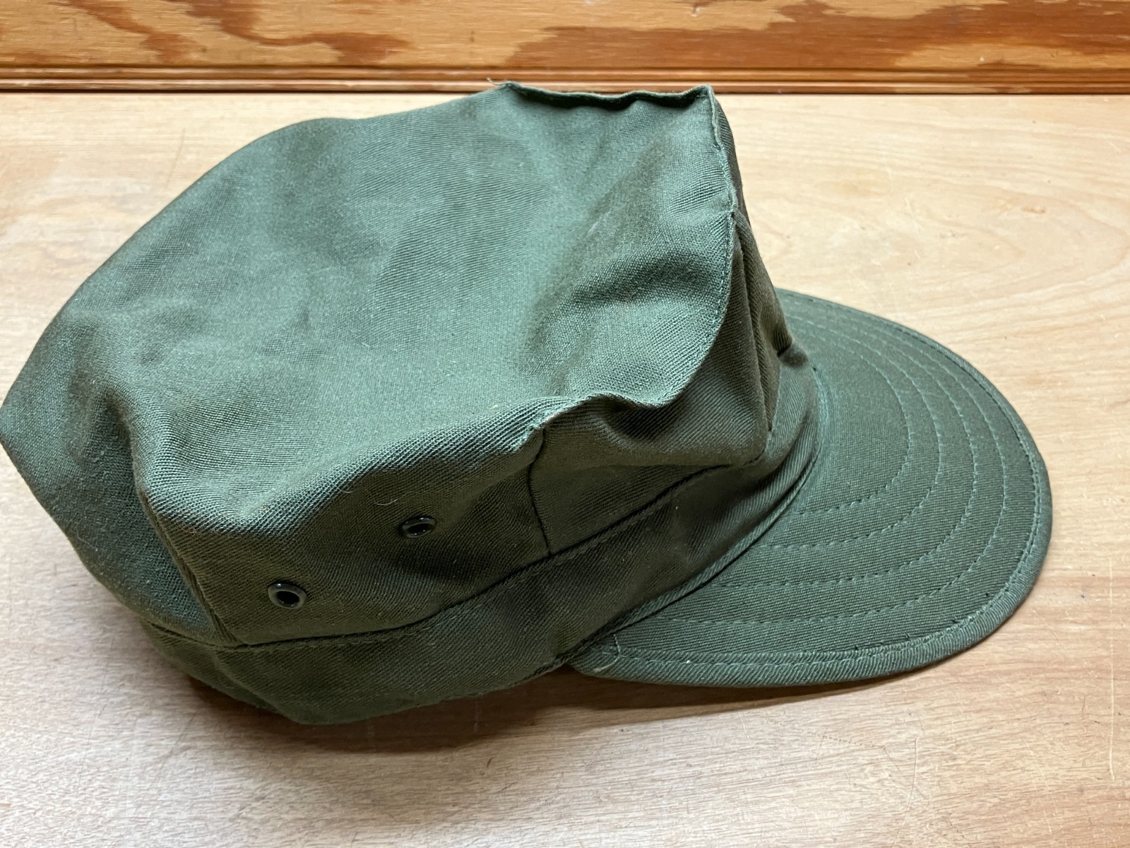 Vintage USMC Marine 8 Point OG-107 Utility Field Cap Hat Green LARGE