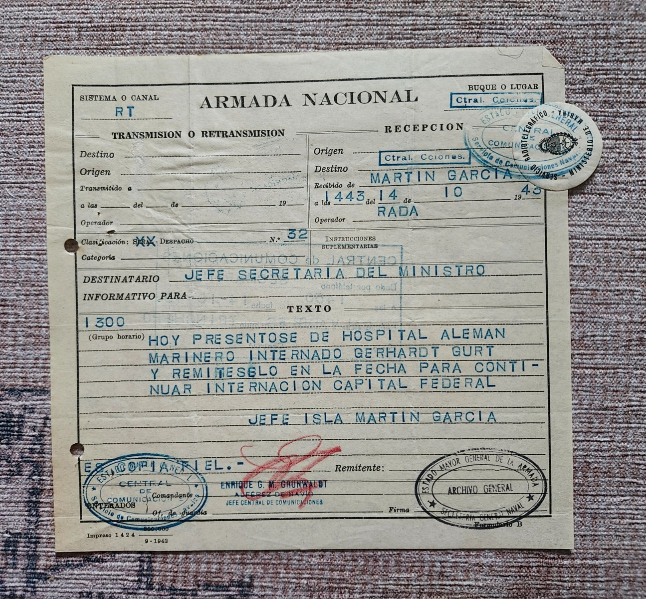 WW2 Germany. Interned sailors, "Admiral Graf Spee" #2