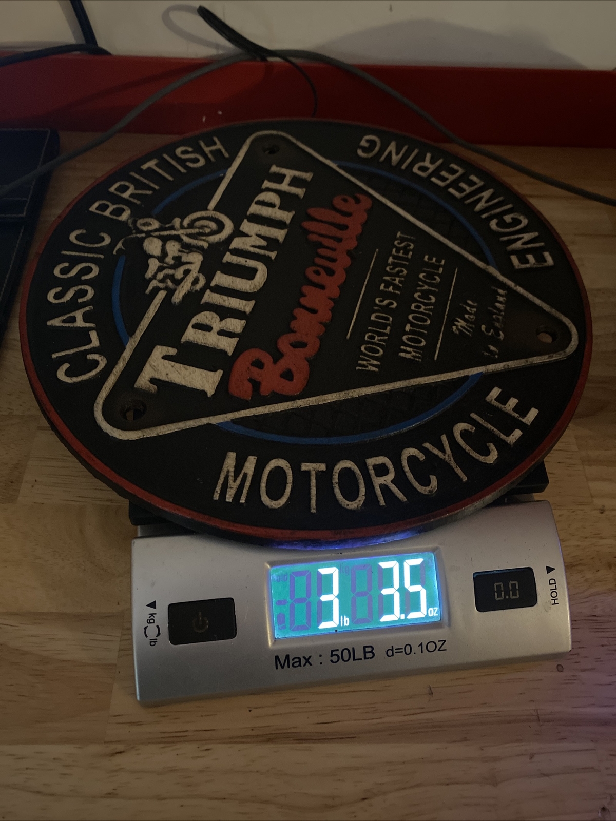 Triumph Motorcycles Sign Plaque Cast Iron Patina Fatboy Biker Indian Collector