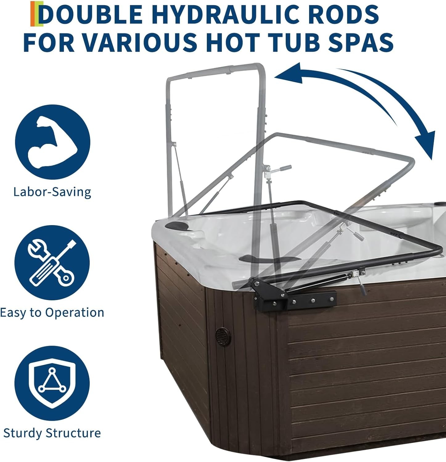 Adjustable Height Hydraulic Hot Tub Cover Lifter, Spa Cover Lift System