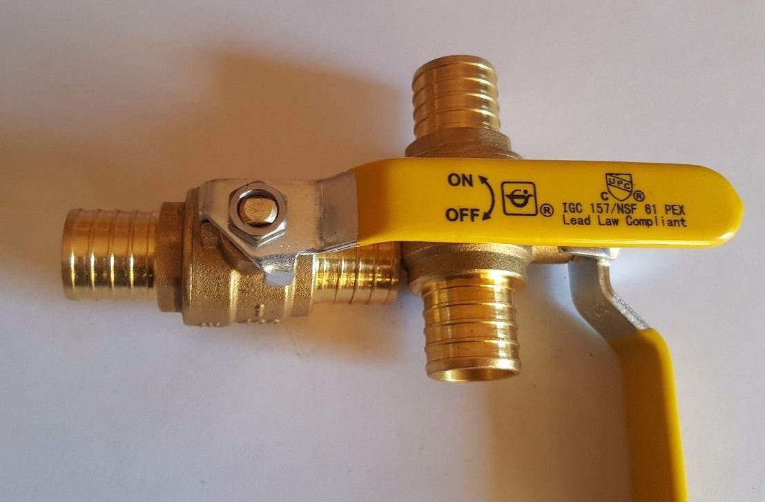 1 Piece 1 Inch Pex Ball Valve\, 1" Pex Ball Valve, Full Port