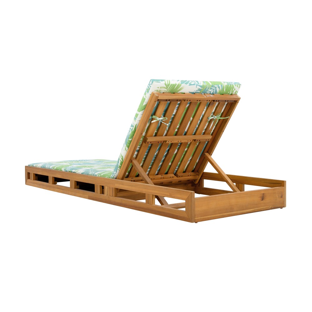 Outdoor Chaise Lounge w/ Adjustable Recliner & Water-Resistant Cushion for Patio