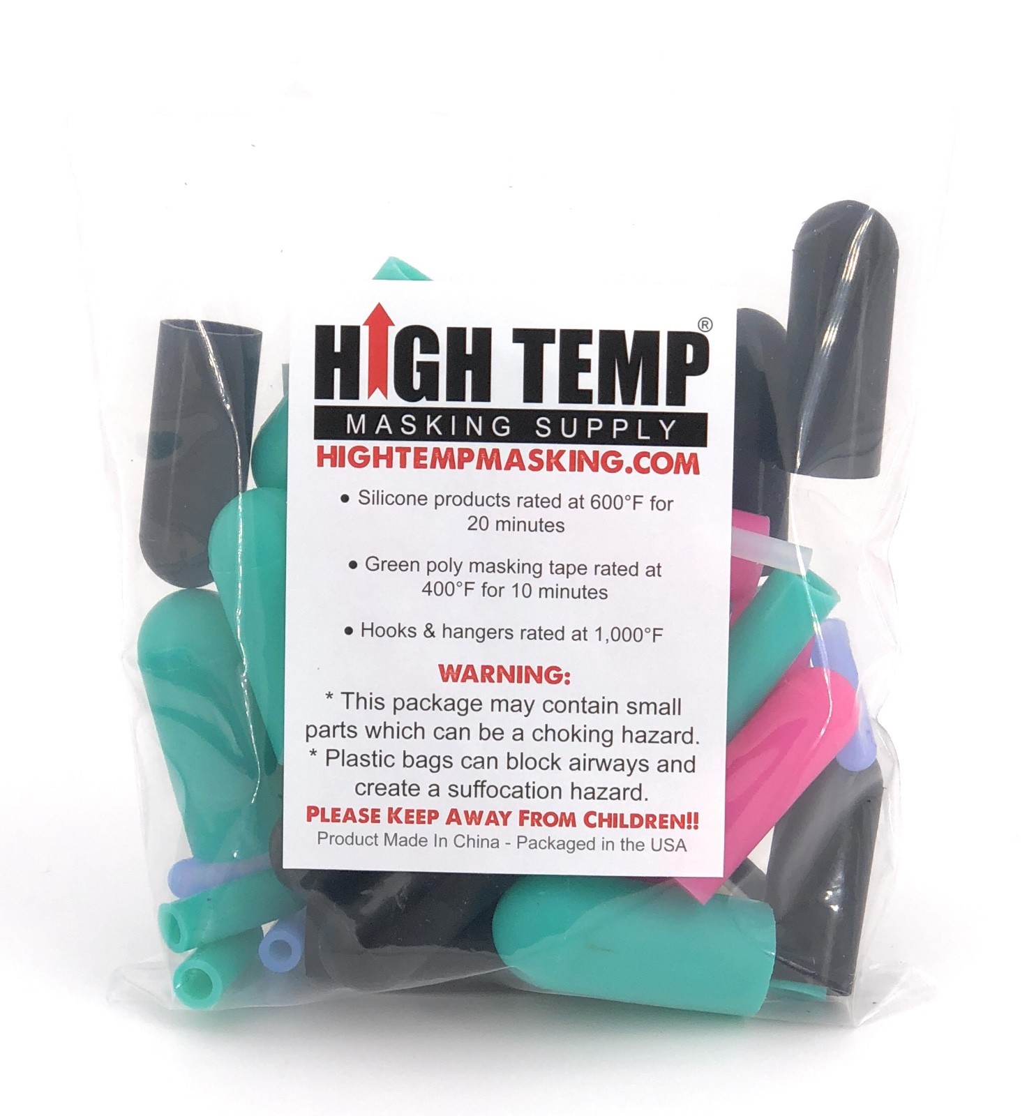 40 Piece High Temp Silicone Rubber Cap Kit - Powder Coating, Cerakote, Vacuum