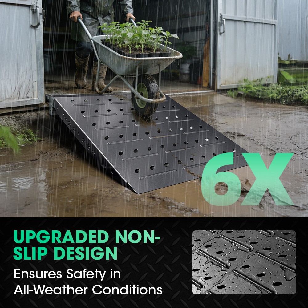 29" x 24" Shed Ramp - Black Loading Ramp 900 LB Capacity Alloy Loading Dock Ramp