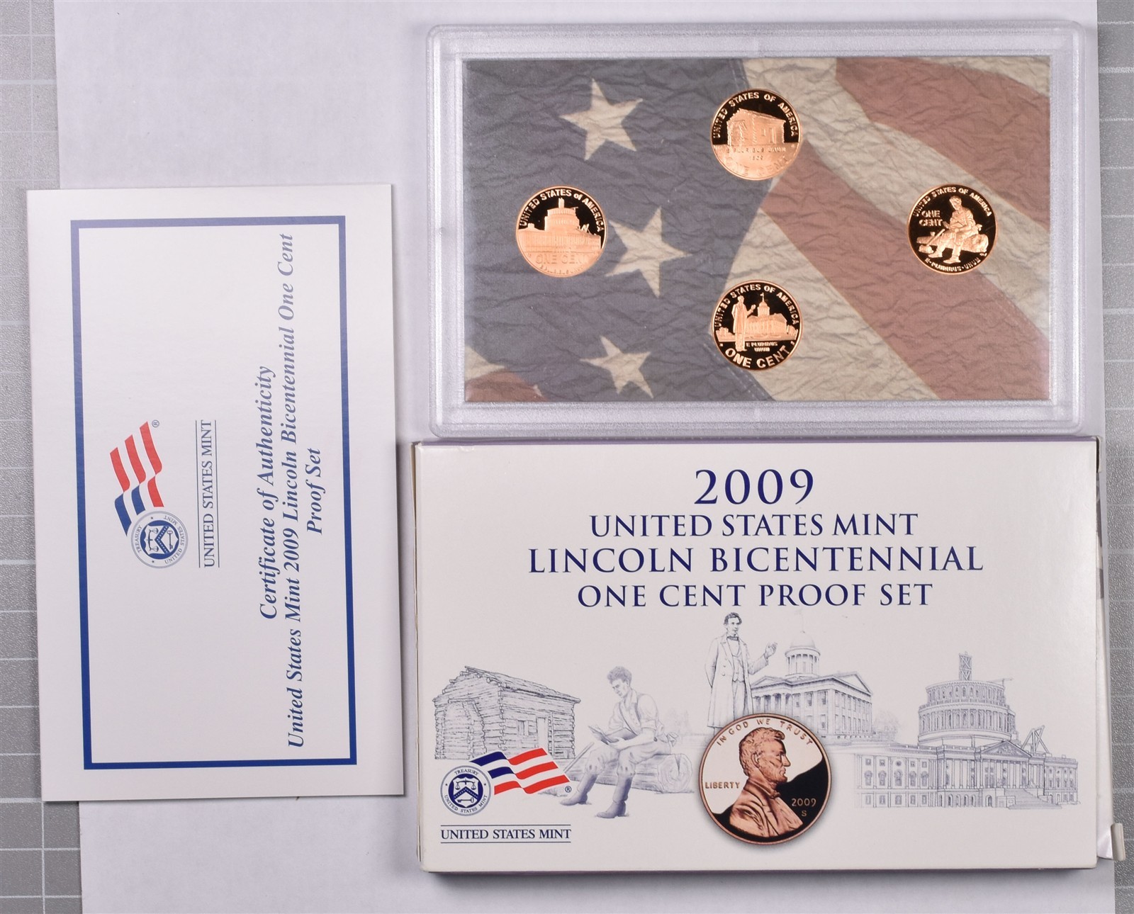 2009 U.S. Mint Lincoln Bicentennial 4 Coin Proof Set With Box & COA