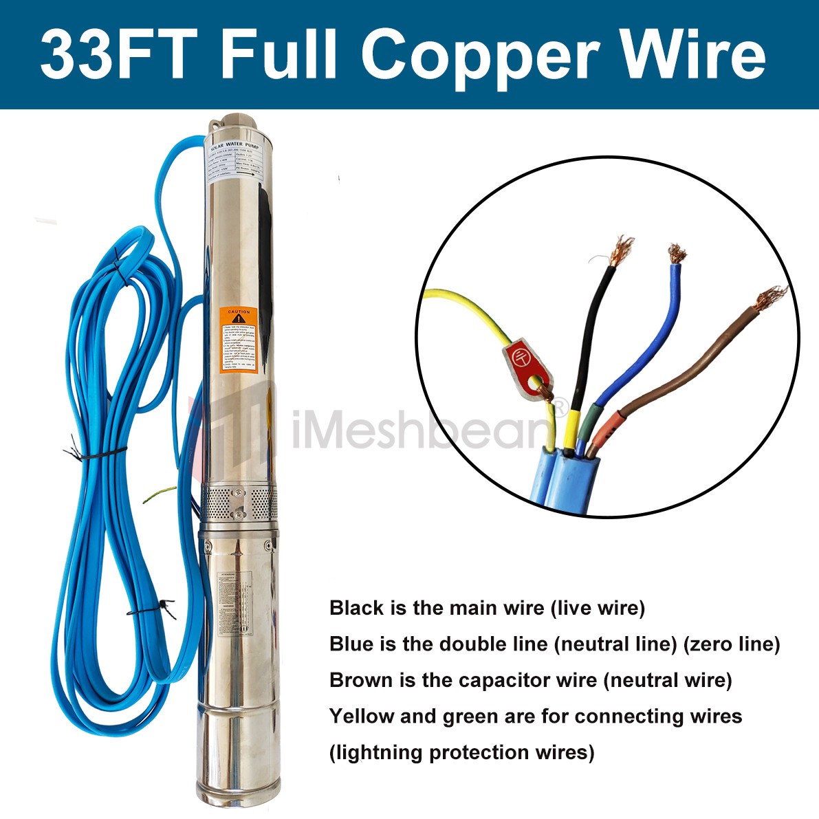 4" AC/DC 220V Solar Powered Bore Well Water Pump 2HP Submersible Hybrid Deep