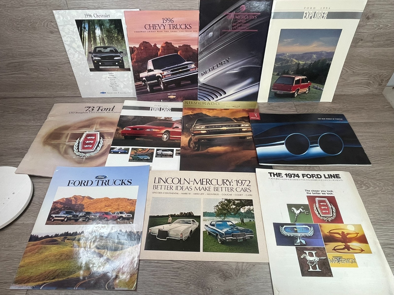 LOT Vintage Car Brochures Mustang Chevy Trucks Explorer Silverado Mercury more