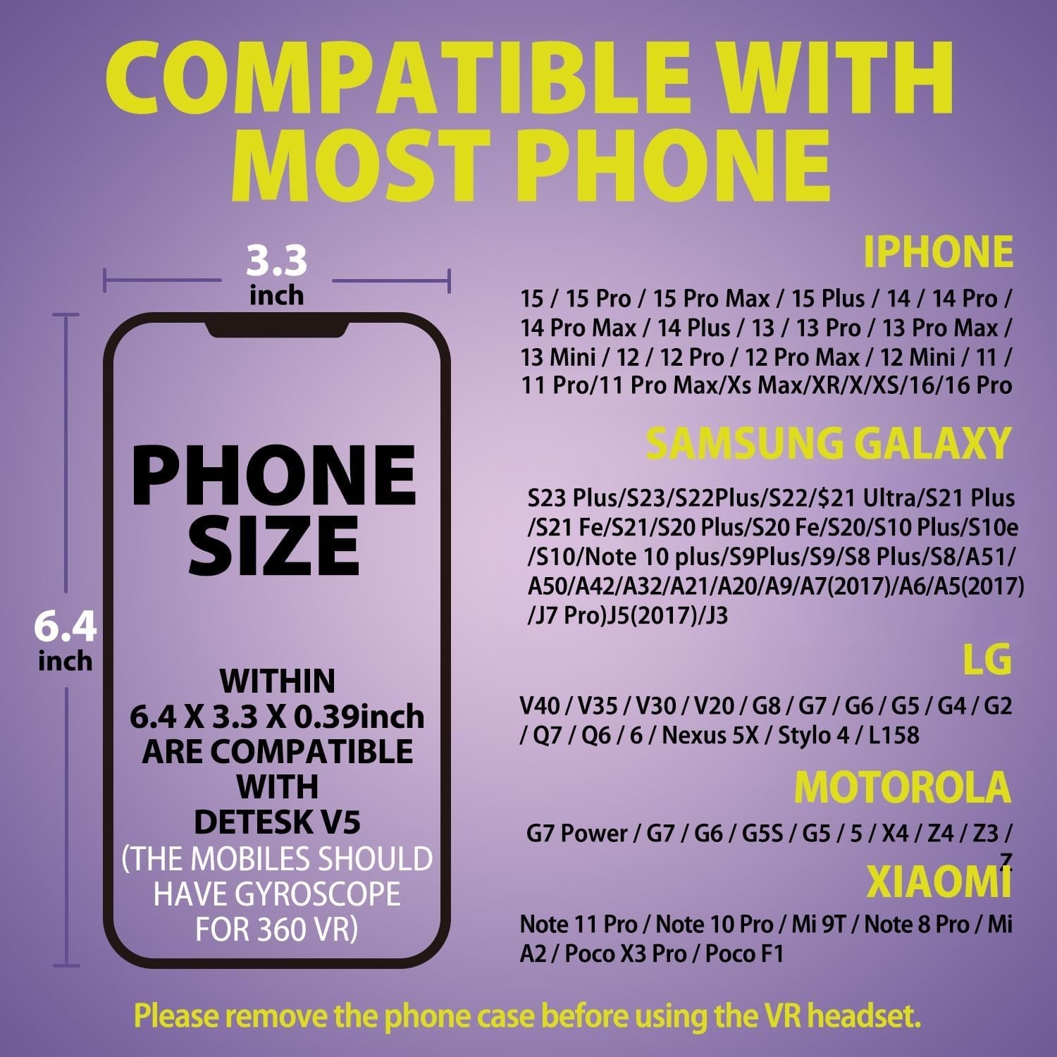 DESTEK V5 VR Headset for Phone with Controller, Anti-Blue light 110° FOV - White