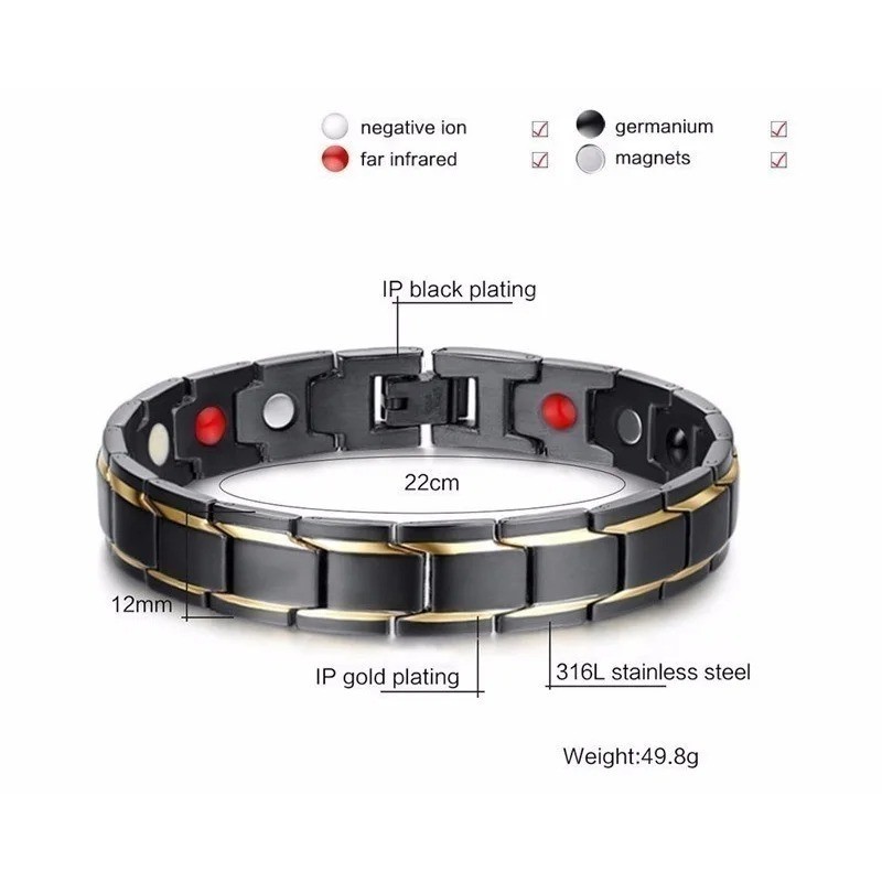 Copper Magnetic Bracelet Energy Healing Therapy Arthritis Pain Relief Men Women