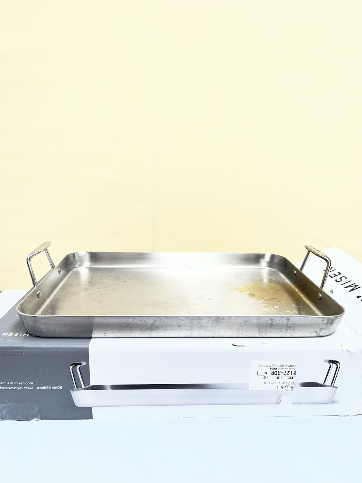 Used* MISEN 18” Roasting Pan Stainless Steel Roasting Pan with Handles Easy Grip