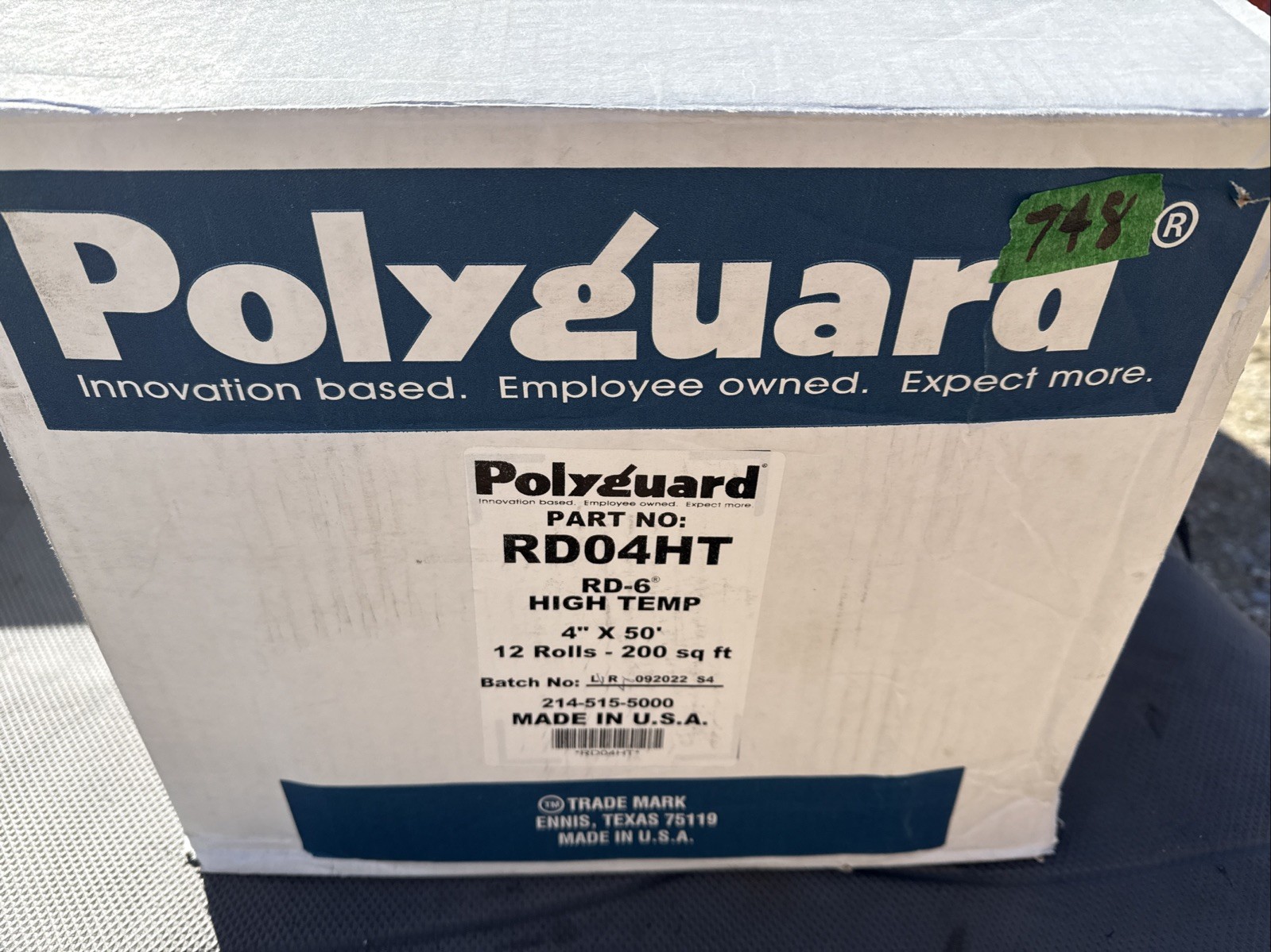 Polyguard RD04HT - High Temp Tape - 200 sq ft Full Box Of 12