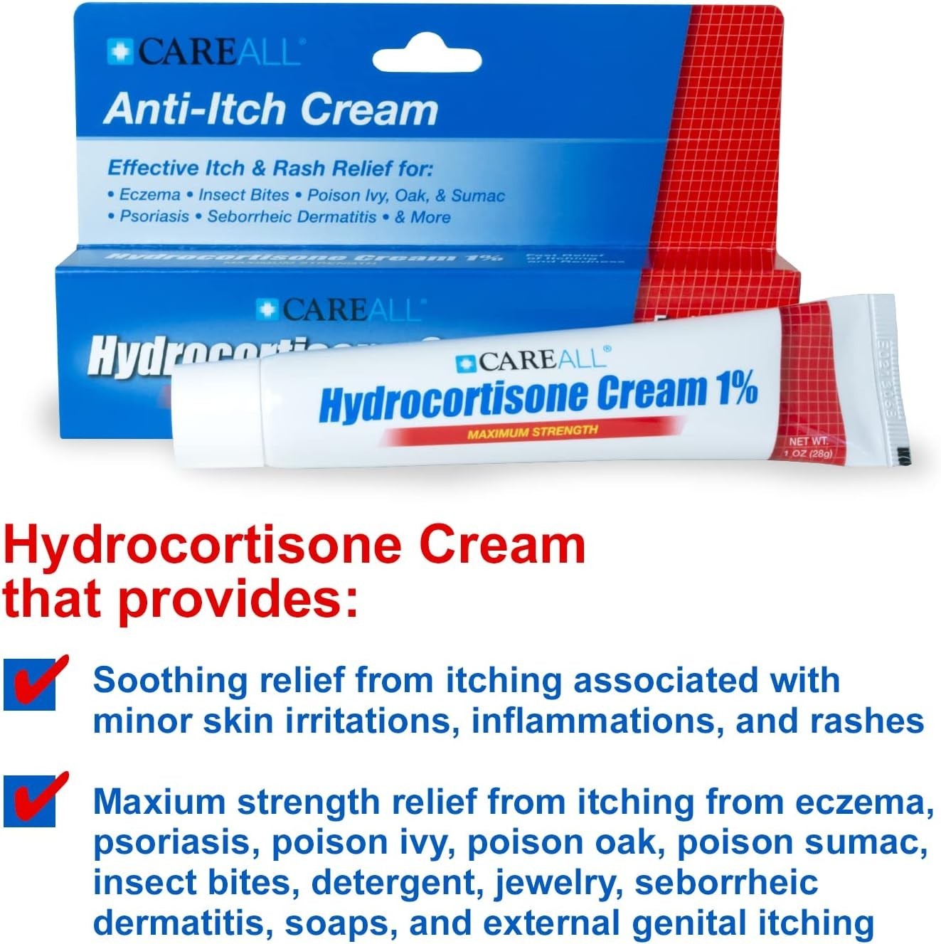 Hydrocortisone cream 1, 3oz Tube (Pack of 3), Maximum Strength Anti-Itch Cream