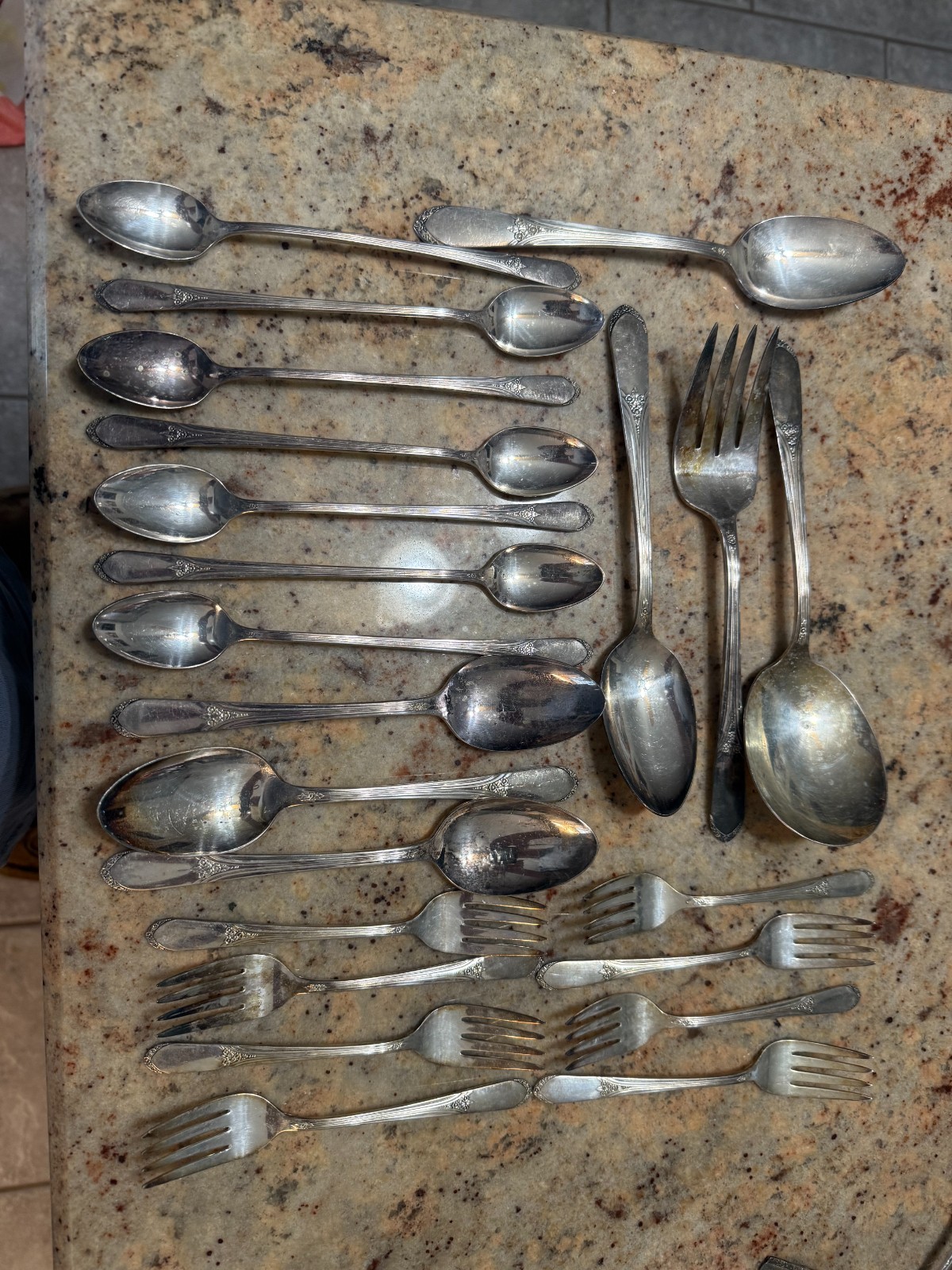 1930's? WM Rogers Mfg Co IS Silverware Fidelis Pattern 24 pcs