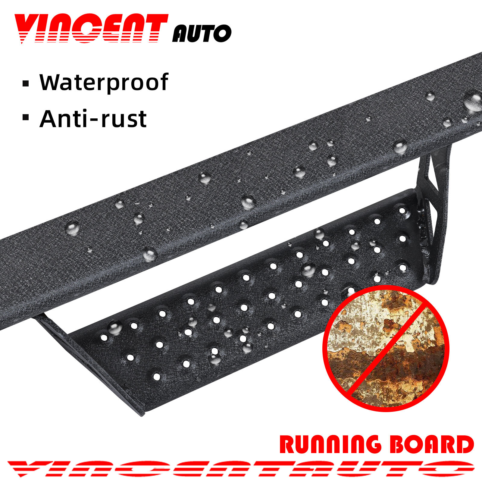 For 2024 Toyota Tacoma Double/Crew Cab 3" Drop Running Boards BLK Side Step BCTA