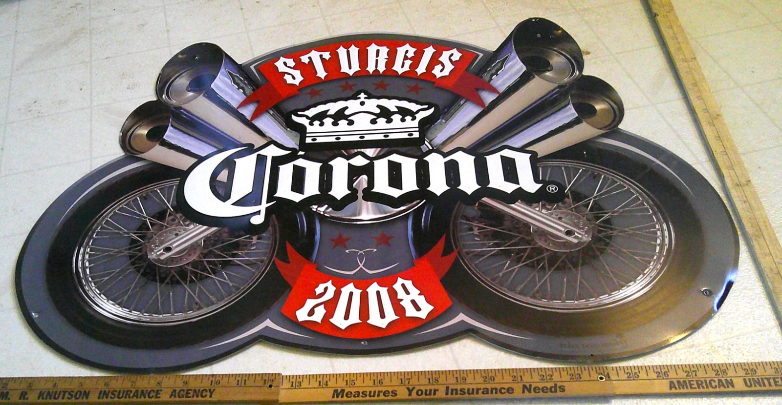 2008 Sturgis Corona sign biker beer collectible 68th motorcycle rally souvenir