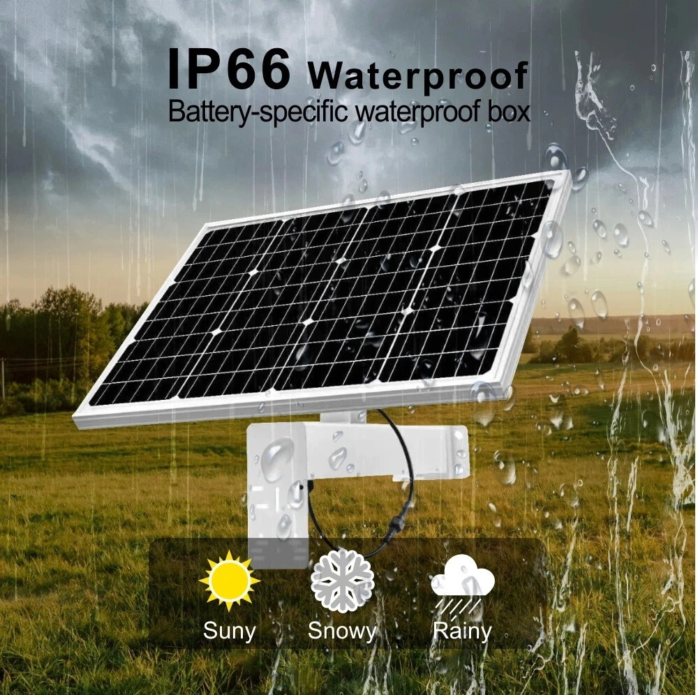 40W Solar Panel Kit with 40A Battery, 12VDC 2.5A Output for CCTV Camera