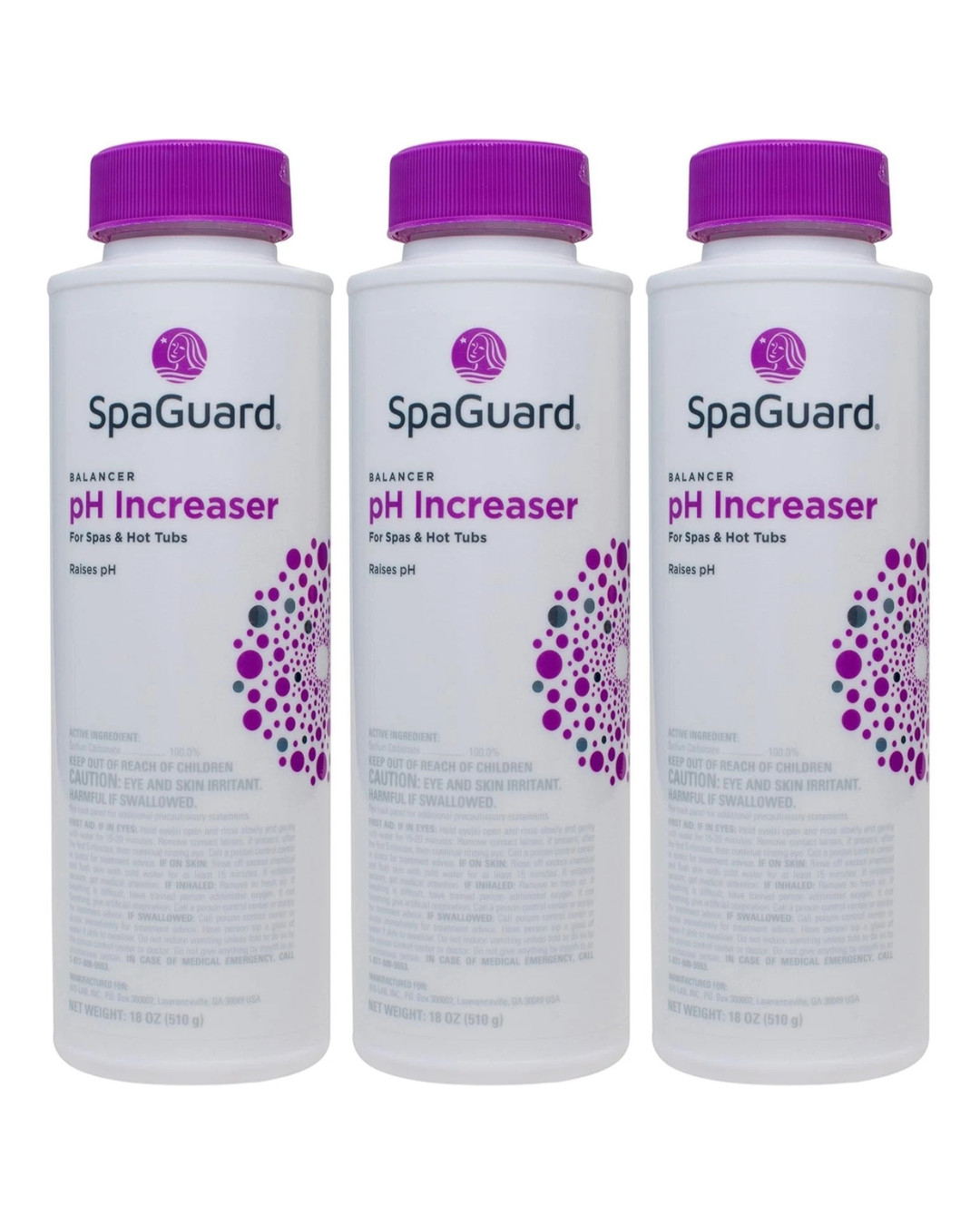 SpaGuard pH Increaser 18 oz Pack of 3 Spa Hot Tub pH Raiser Prevents Corrosion