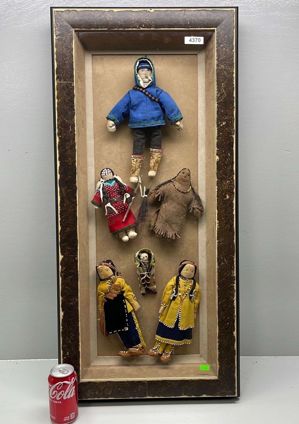 Native American dolls in shadowbox Kachina Indian Lot Collection Display Tribe