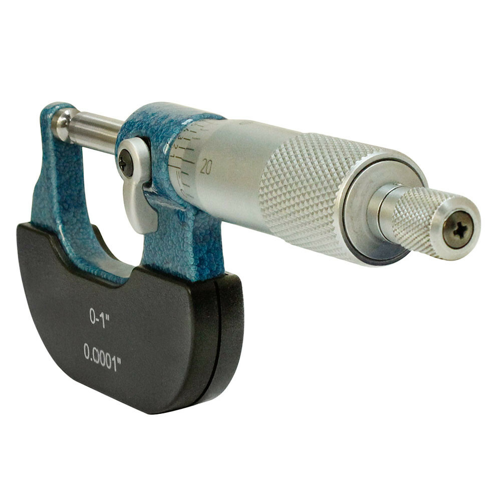 0-1" Precision Micrometer Dual Ball Anvil Round Carbide Tip 0.0001" Graduation