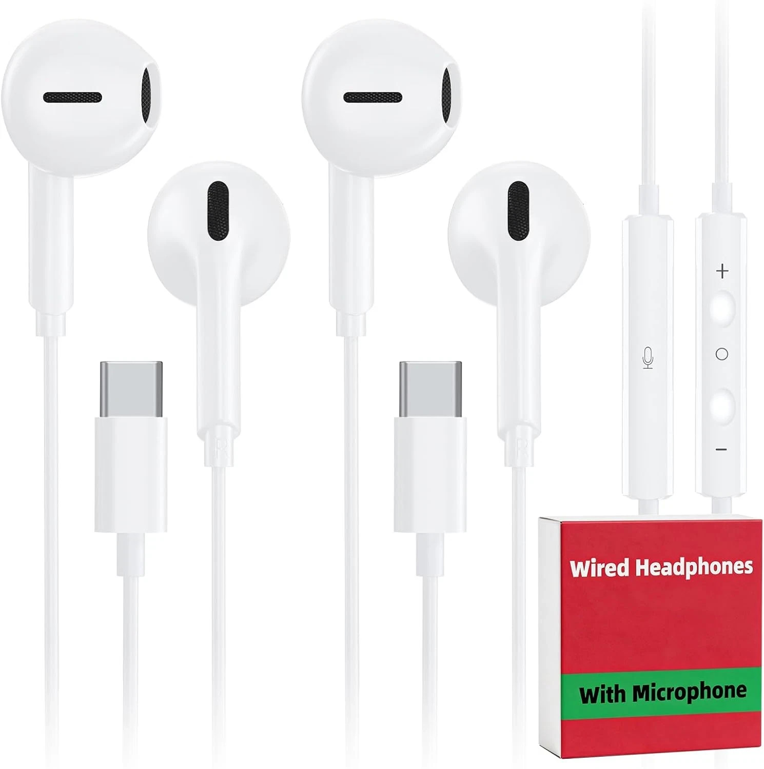Apple Compatible EarPods Headphones USB-C Plug Wired For iPhone 15 16 17 Pro Max