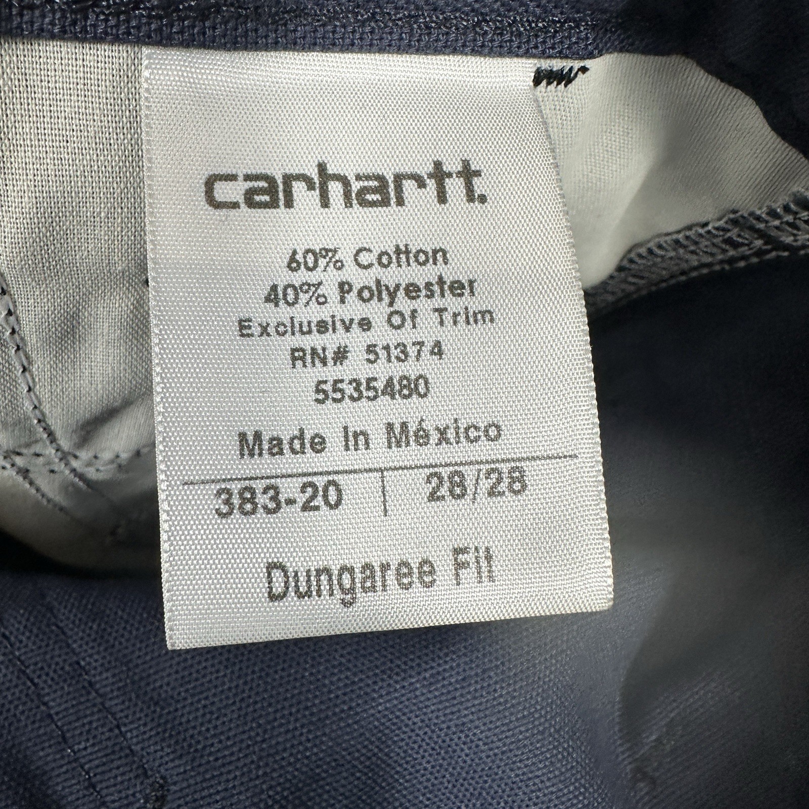 Carhartt Carpenter Dungaree Fit Lightweight Work Pants Men’s 28x28 Blue New