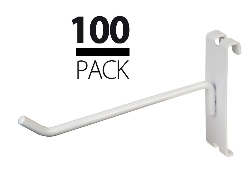 NEW GRIDWALL 6" WHITE  PEG HOOKS LOT OF 100PCS