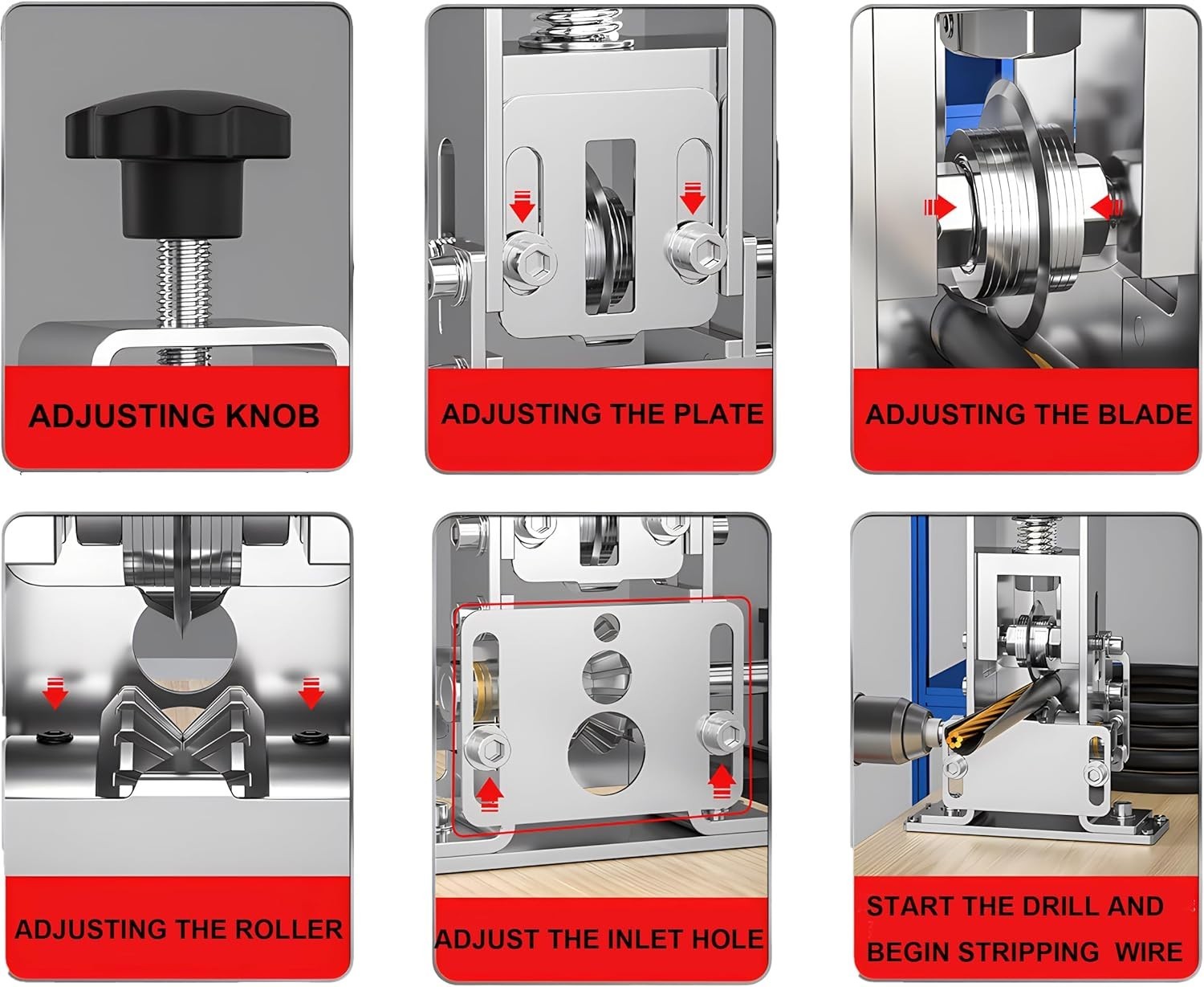 Máquina Pela Cable Para Taladro Eléctrico Pelacables Alambre Cobre Ajusta 0.04-1